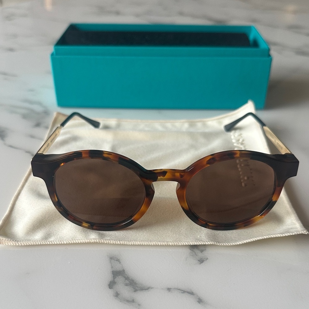 Thierry Lasry Tortoise & Gold Round Sunglasses